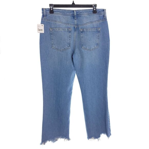 We The Free Maggie Mid Rise Straight Leg Distressed Light Stone Wash Size 28 - Picture 5 of 9